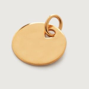 Monica Vinader NEW “Frank “ engraved Ziggy Round Pendant Charm